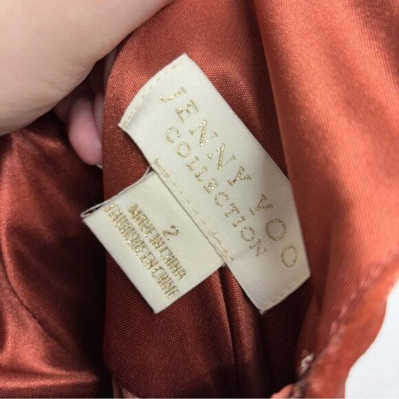 Jenny Yoo Logan Velvet Sleeveless Illusion Plunging V-Neck Gown Maxi Dress 2 - Picture 11 of 16